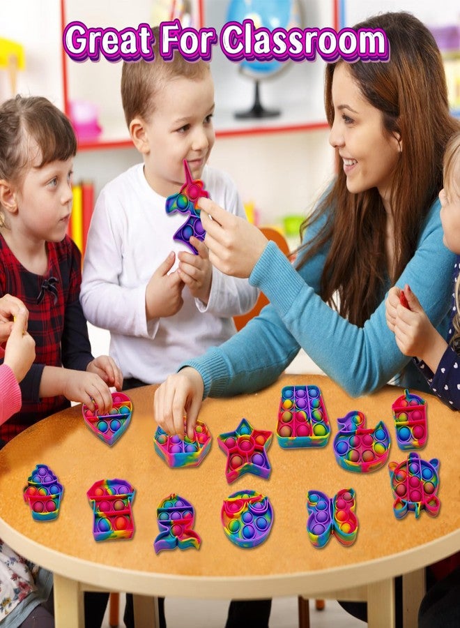 hunbath 14 Pack Pop Fidget Sensory Toys Party Favors for Kids 4-8 8-12 Year Girl Mini Fidget Toy Bulk Bubbles Popper for Valentine's Day Goodie Bag Stuffers Stress Toy for Birthday Party Favors Toddler Toys - Image 5